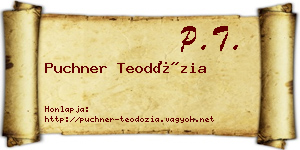 Puchner Teodózia névjegykártya